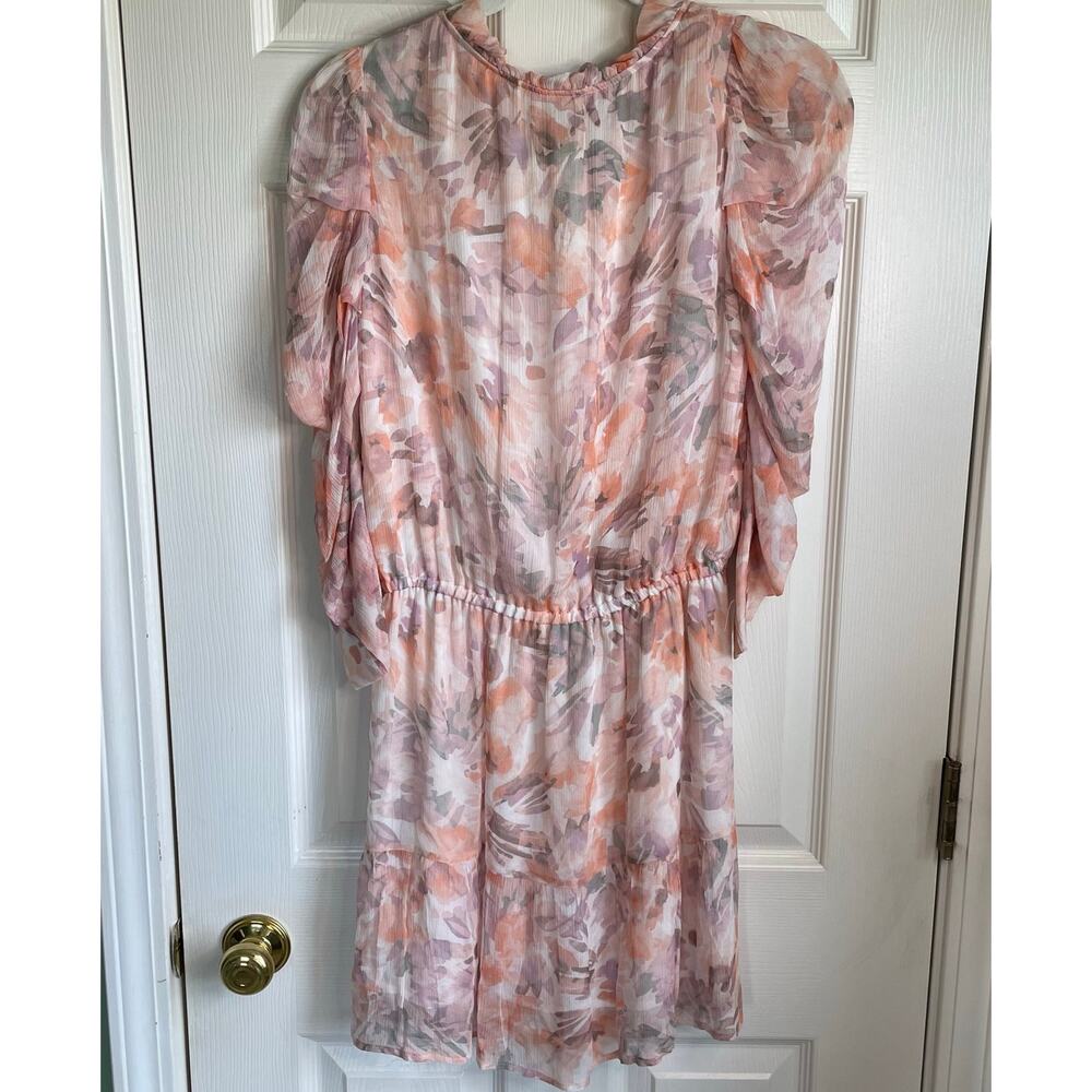 Tart Mini Dress NWT Sz XS Pippa Brushstroke Petals Ruffled Neck Tiered Fairycore - Picture 5 of 14